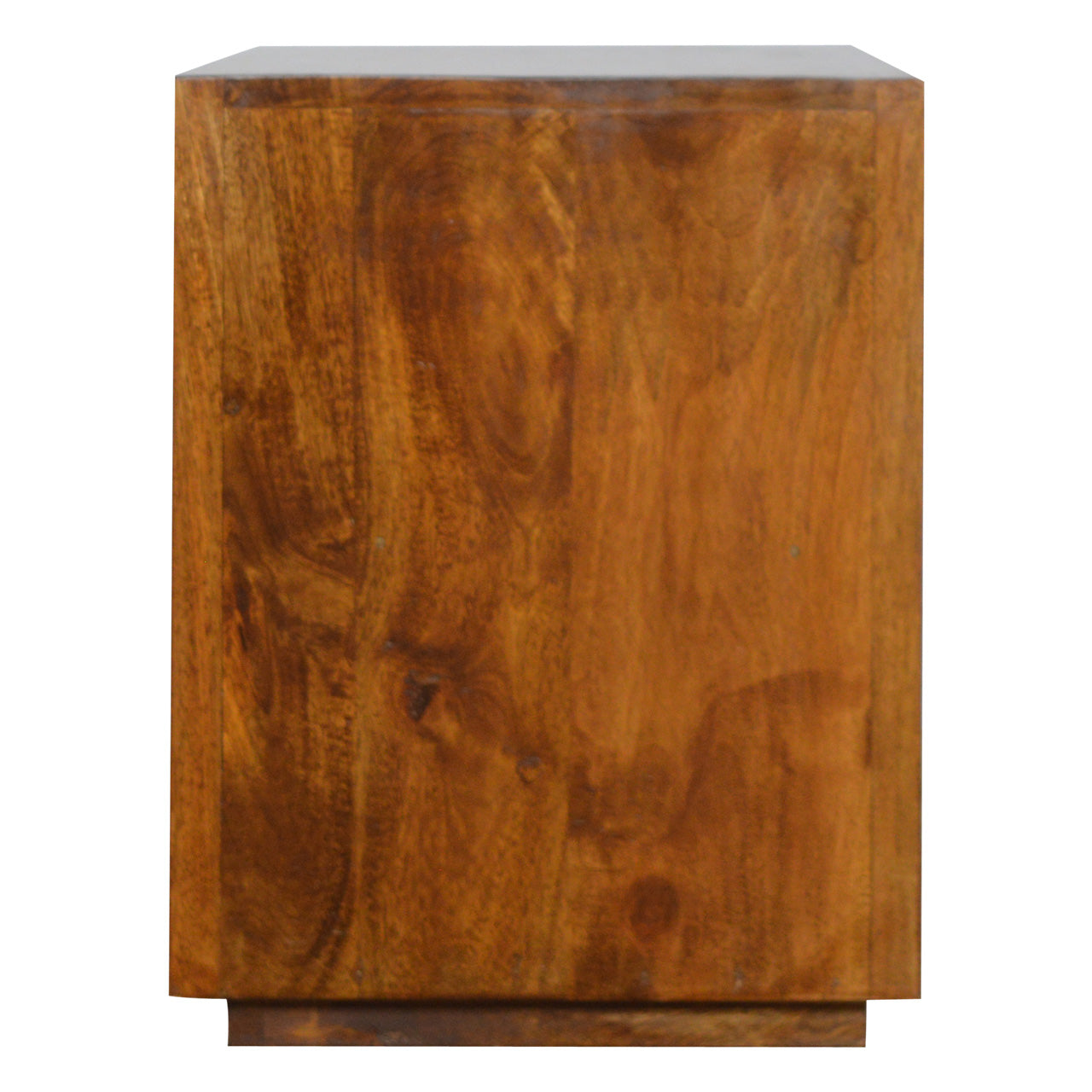 Solid Wood Chestnut TV Stand with Gold Bar