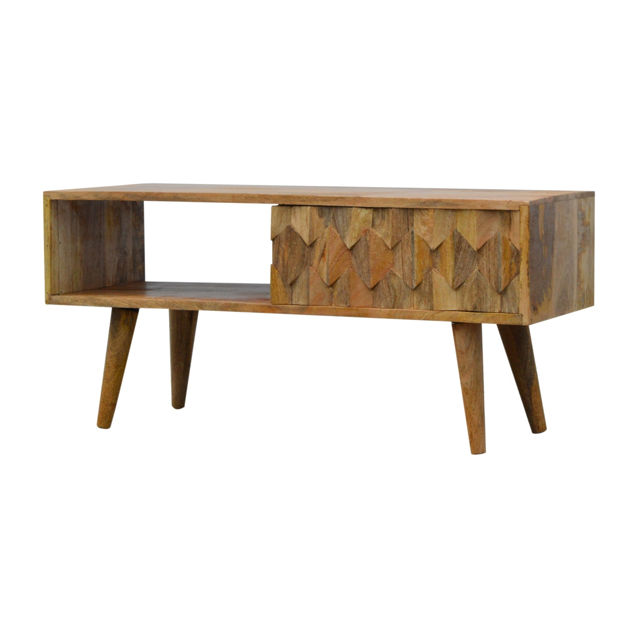 pineapple carved tv stand with sliding door