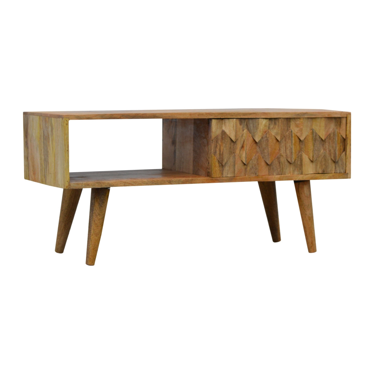 pineapple carved tv stand with sliding door