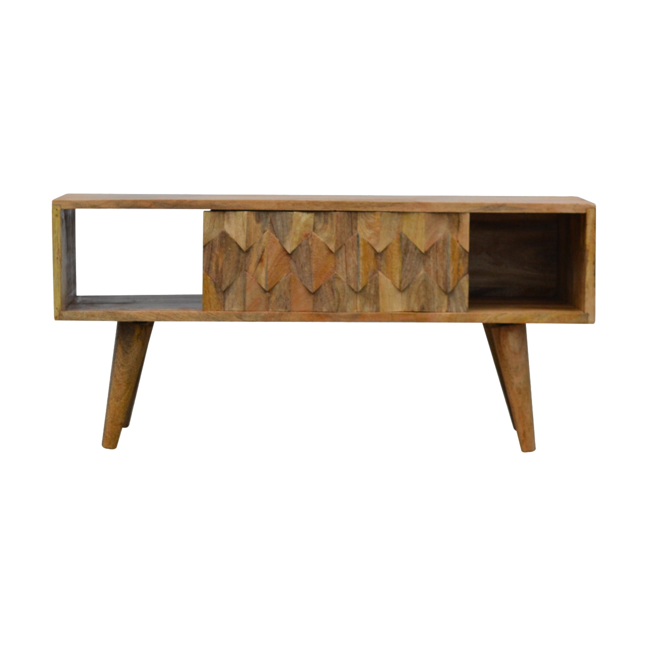 pineapple carved tv stand with sliding door