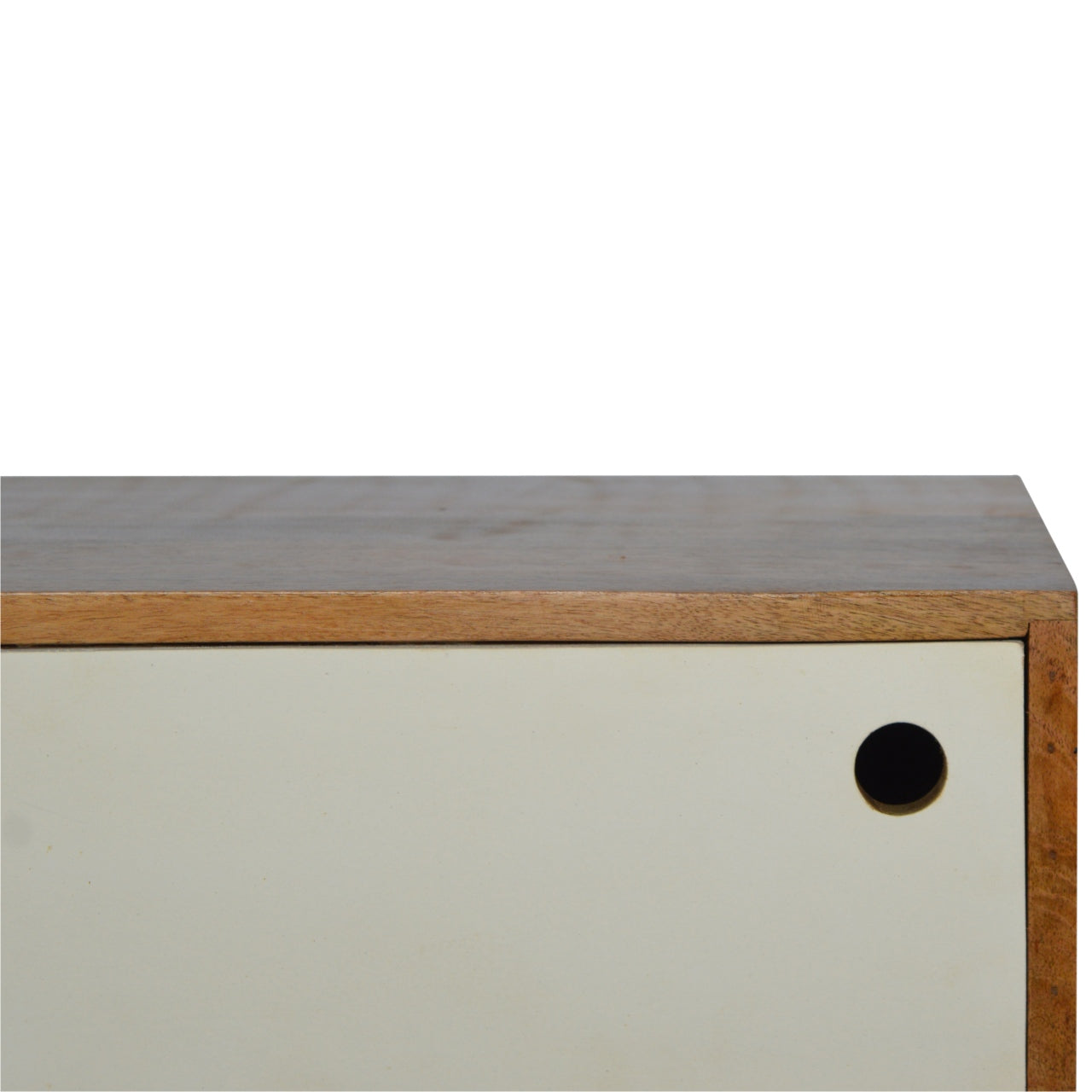 Solid Wood White Painted Sliding Door TV Stand