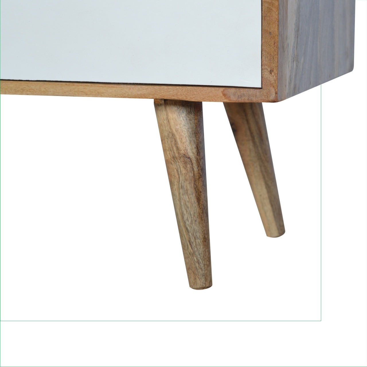 Solid Wood White Painted Sliding Door TV Stand