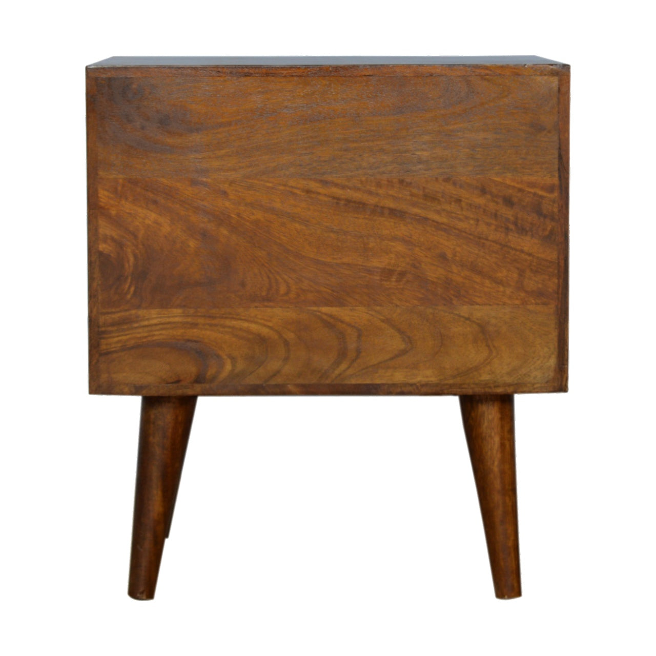 Solid Wood Bedside with Carved Drawer Front