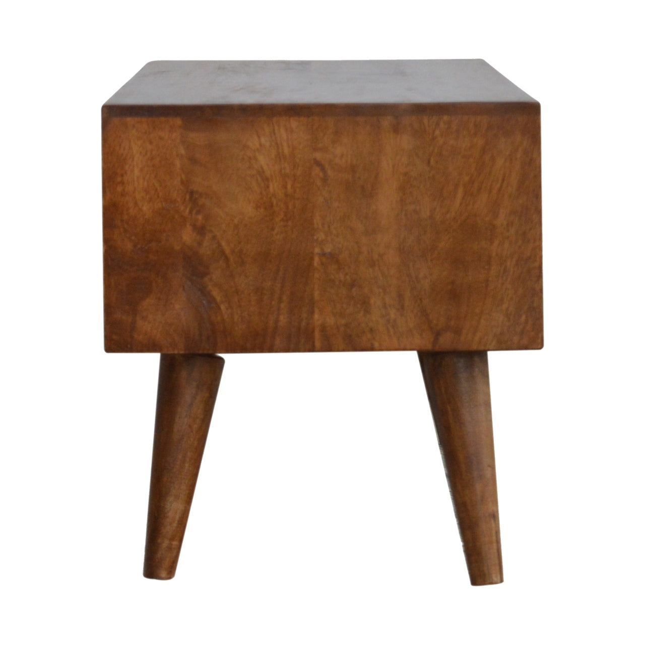 Solid Wood Chestnut Coffee Table with Carved Drawer Front