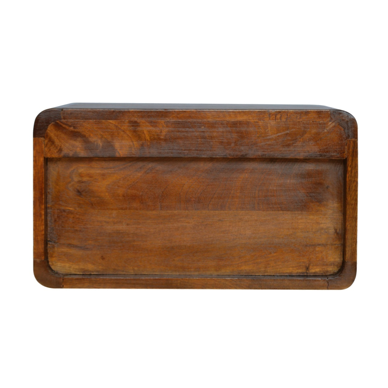 Solid Wood Curved Chestnut Floating Wall Mounted Bedside 1 Drawer