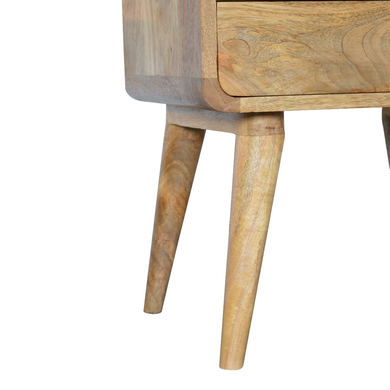 scandinavian style 2 drawer bedside table in pale solid wood