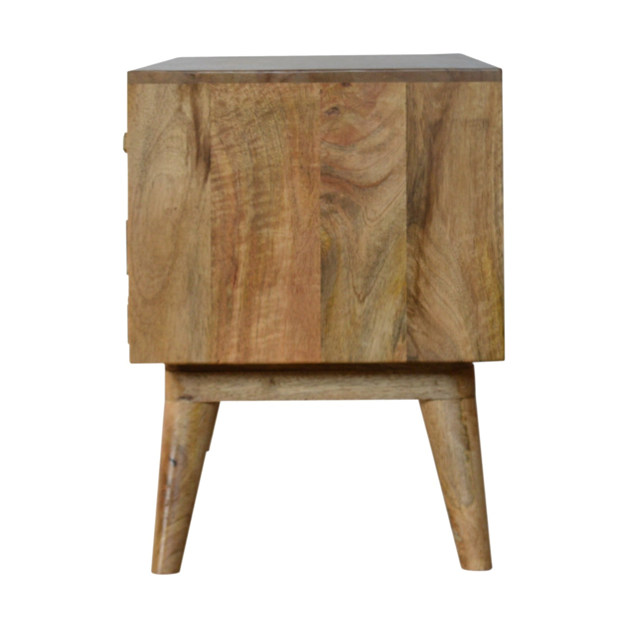 Solid Wood Diamond Carved Light Design TV Stand with 2 Drawers