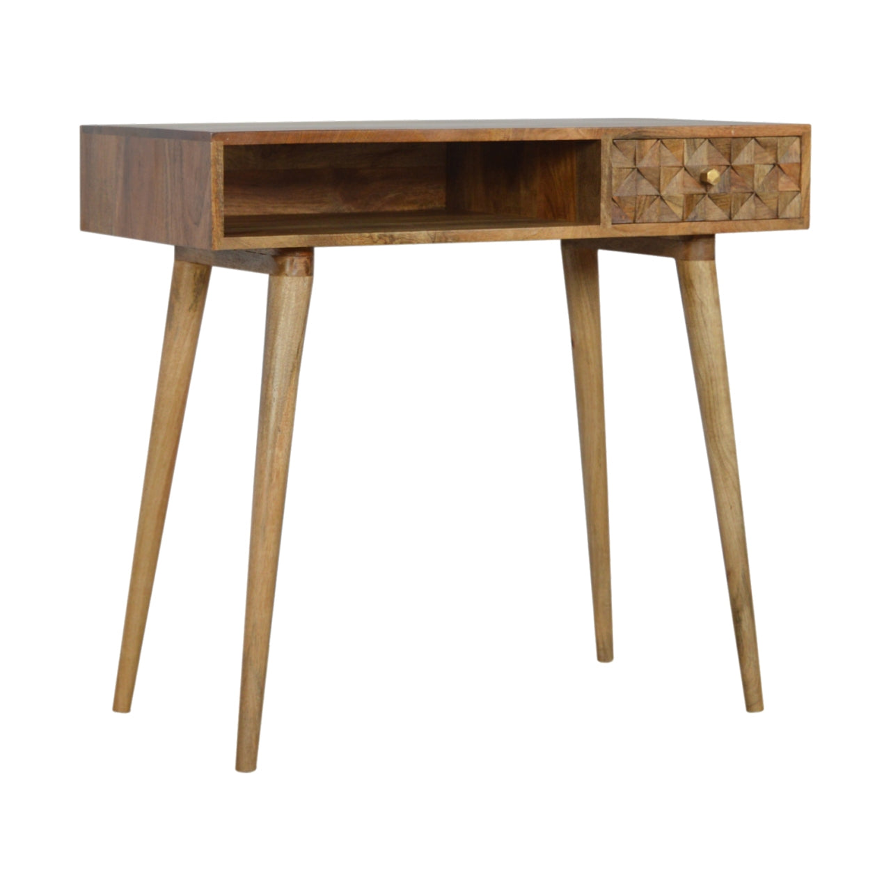 Solid Wood Diamond Carved Writing Desk