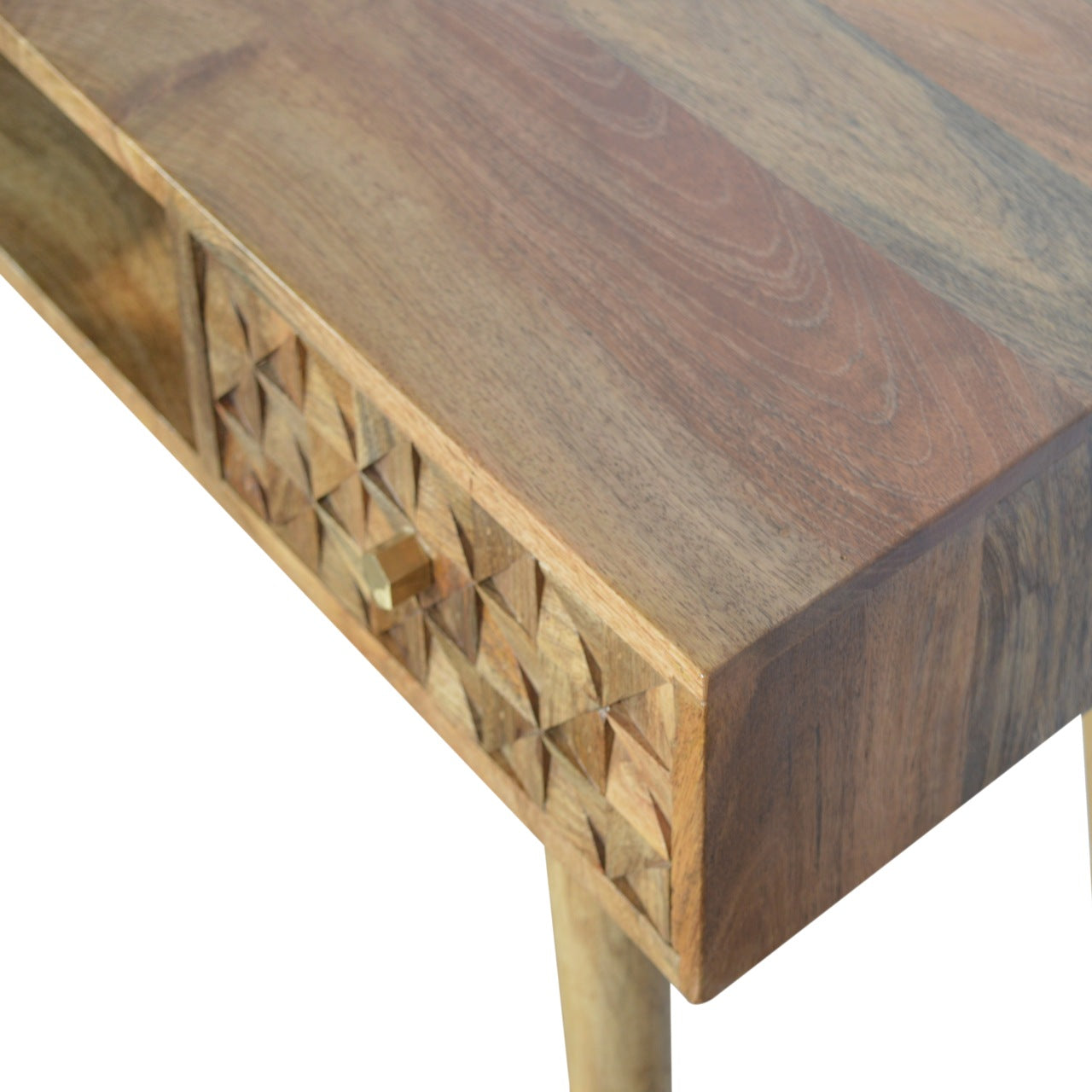 Solid Wood Diamond Carved Writing Desk