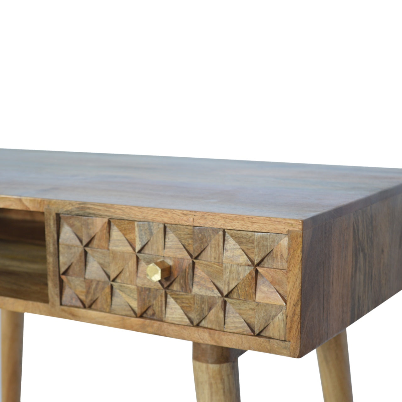 Solid Wood Diamond Carved Writing Desk