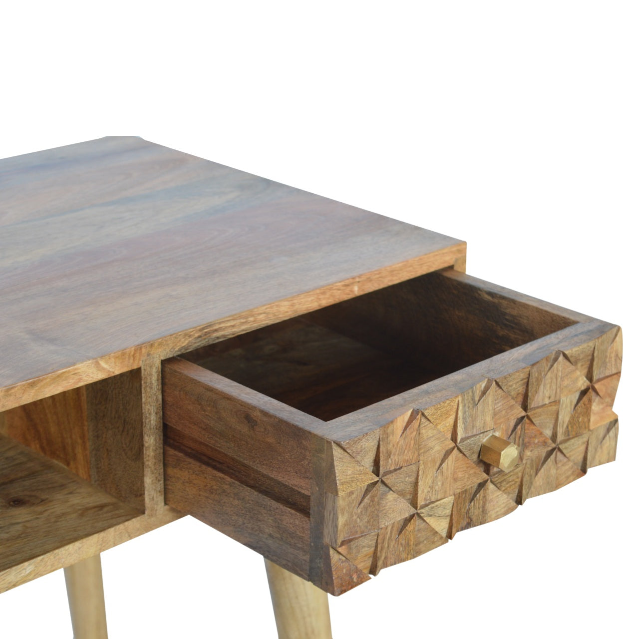 Solid Wood Diamond Carved Writing Desk