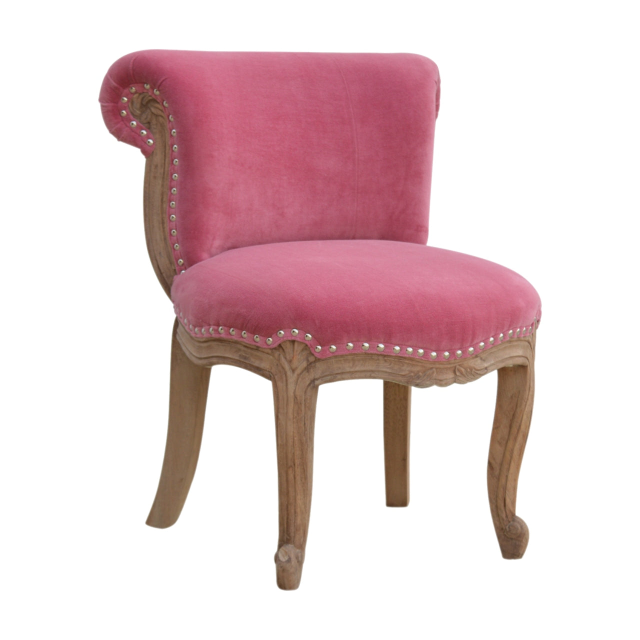 petite french chair in pink velvet