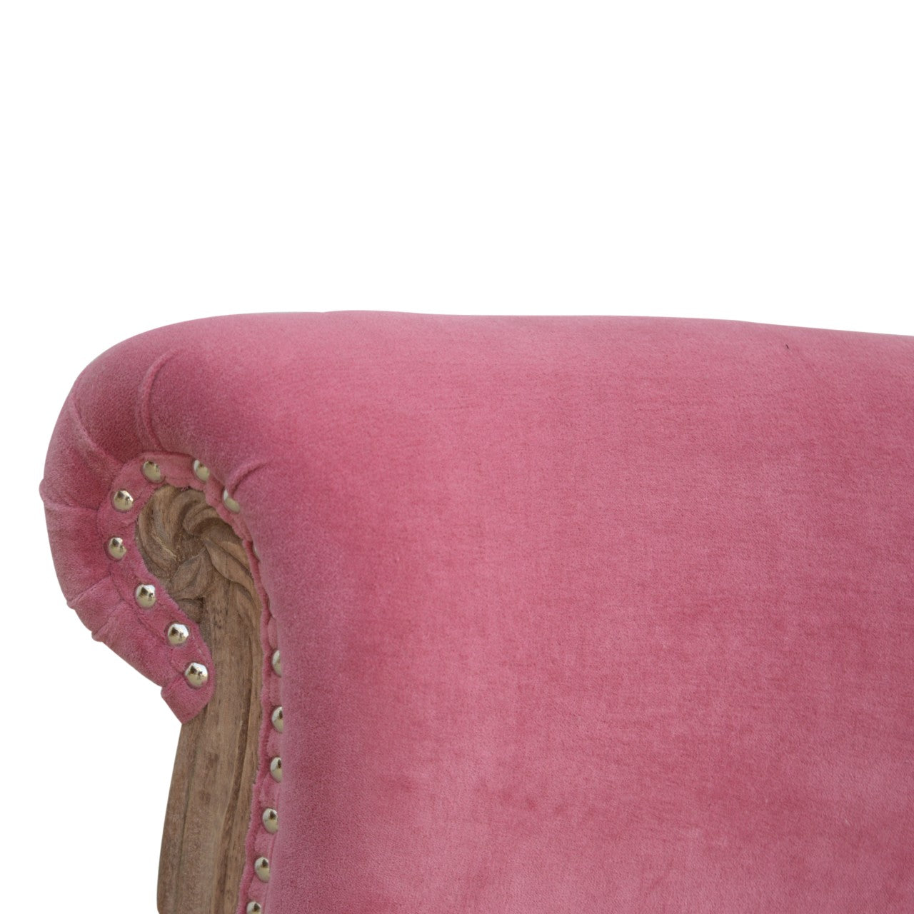 petite french chair in pink velvet