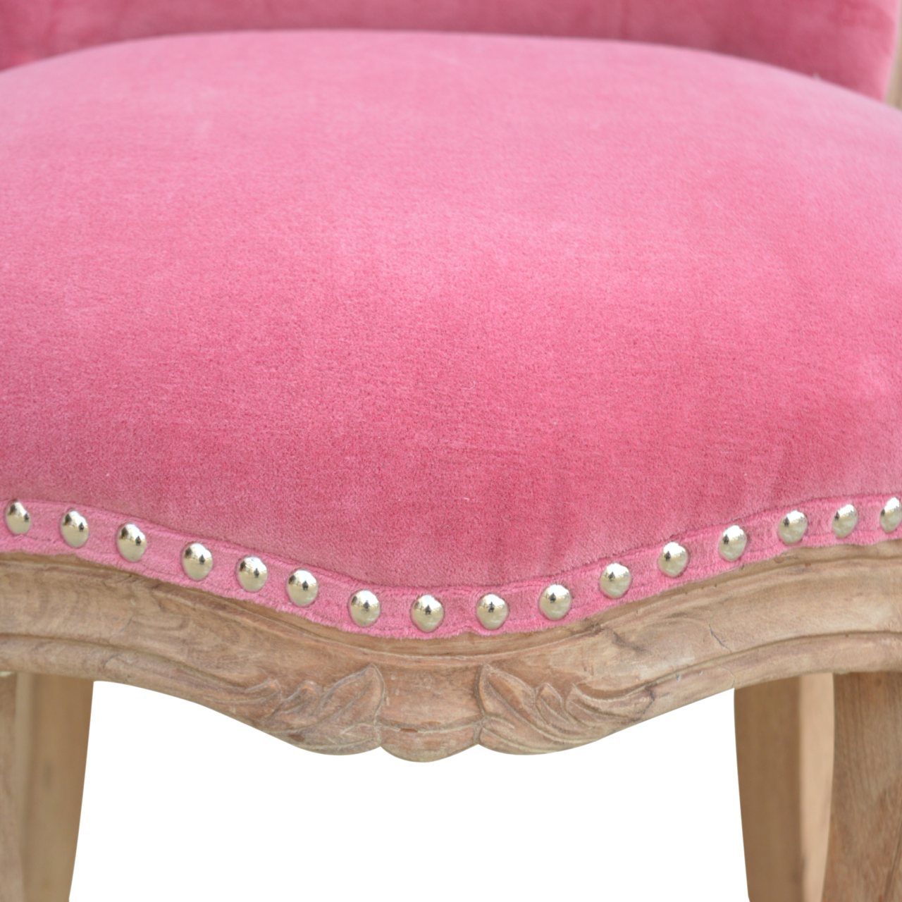 petite french chair in pink velvet