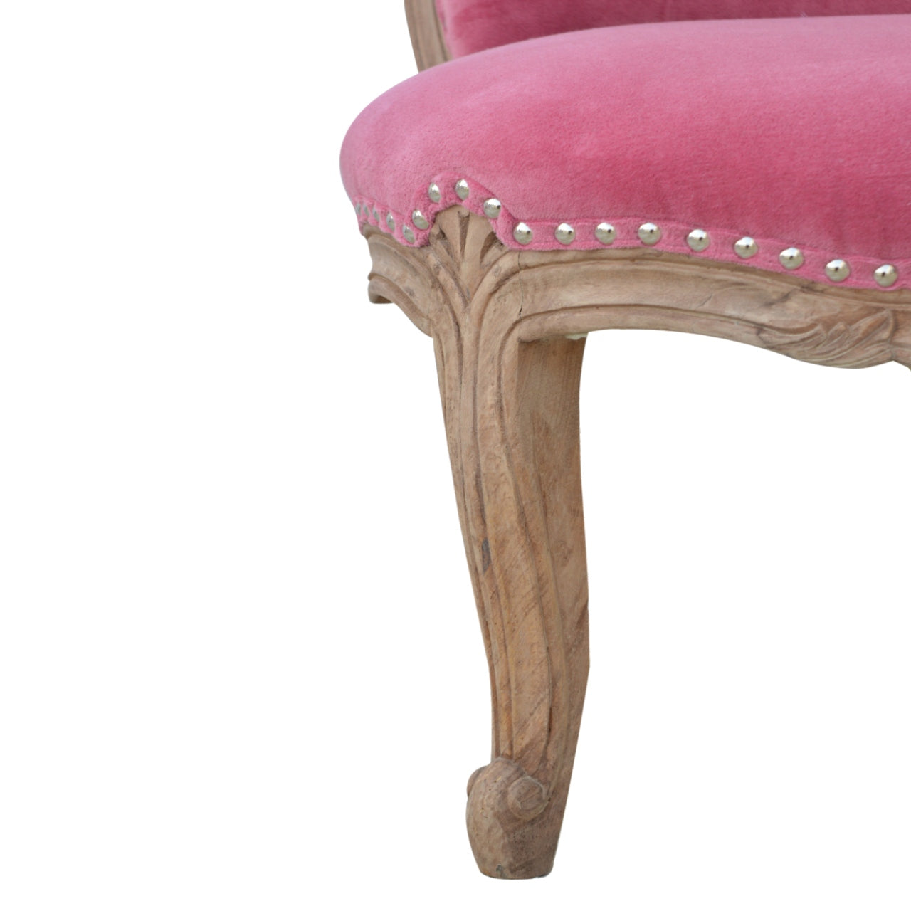 petite french chair in pink velvet
