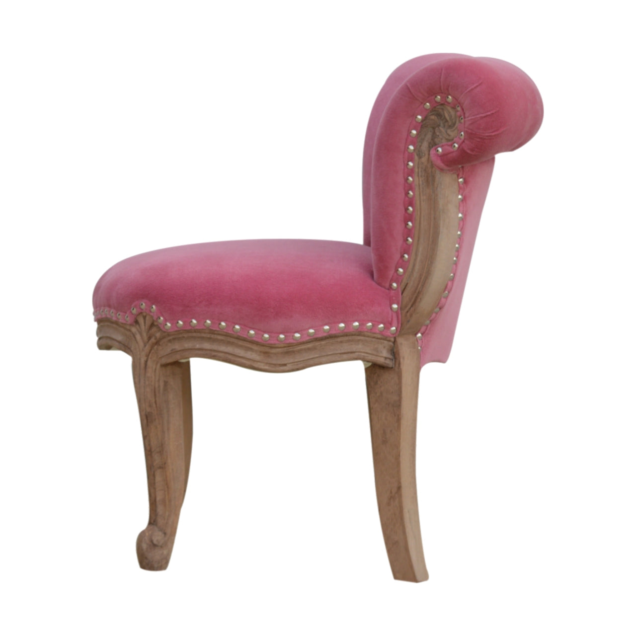 petite french chair in pink velvet