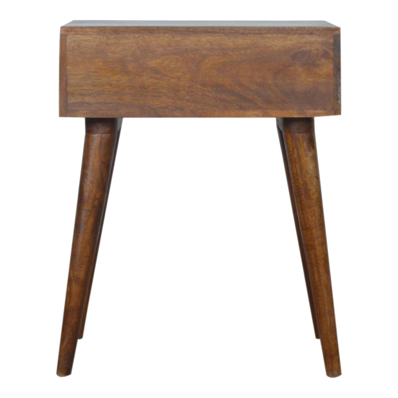 Solid Wood Geometric Brass Inlay Bedside