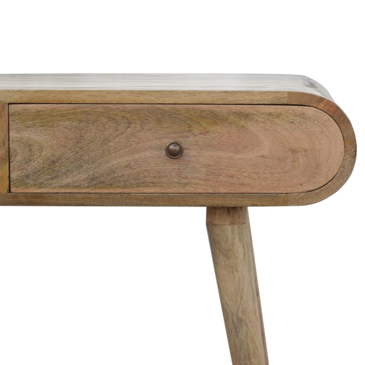 Solid Wood 2 Drawer Rounded Console Table