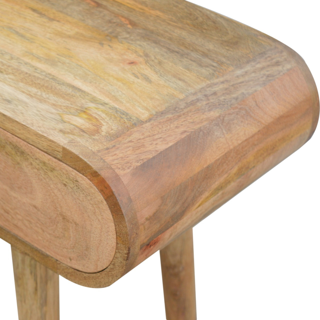 Solid Wood 2 Drawer Rounded Console Table