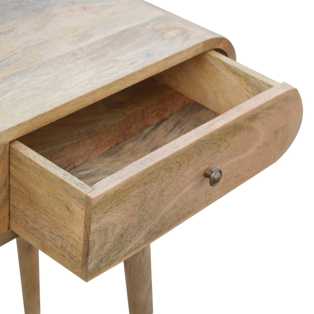 Solid Wood 2 Drawer Rounded Console Table