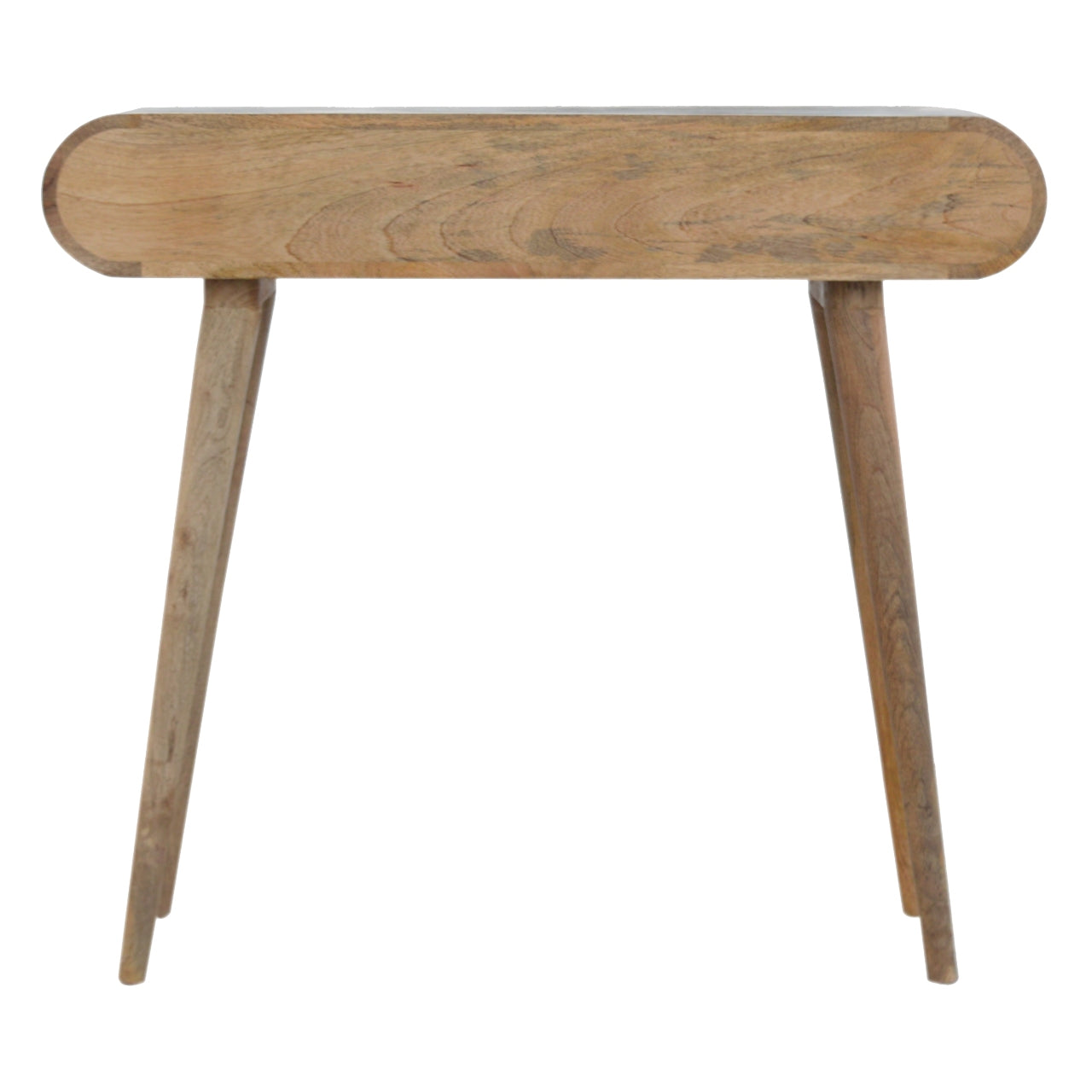 Solid Wood 2 Drawer Rounded Console Table