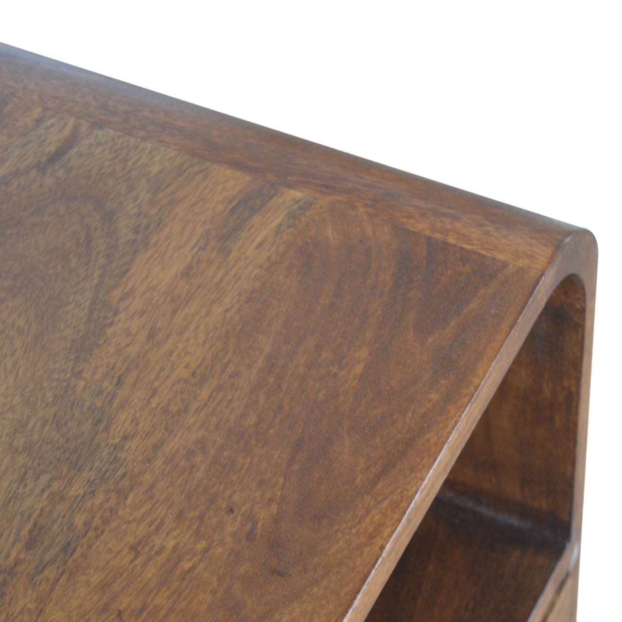Solid Wood Chesnut Curved Edge Bedside with Drawer