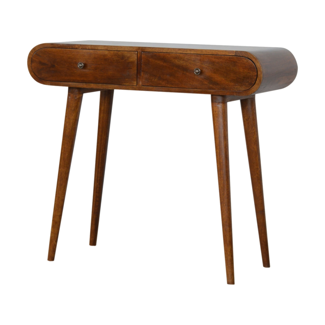 Solid Wood Chestnut Curved Edge Console Table