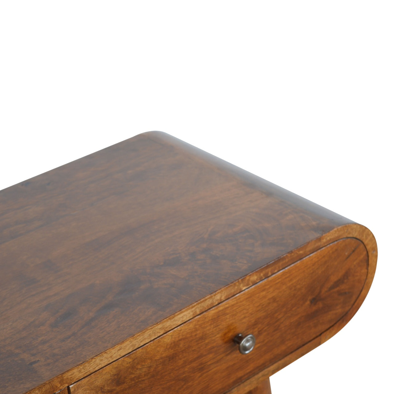 Solid Wood Chestnut Curved Edge Console Table