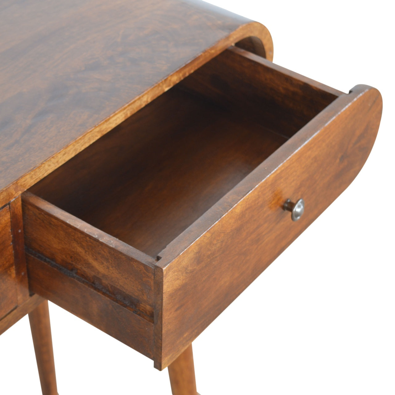 Solid Wood Chestnut Curved Edge Console Table