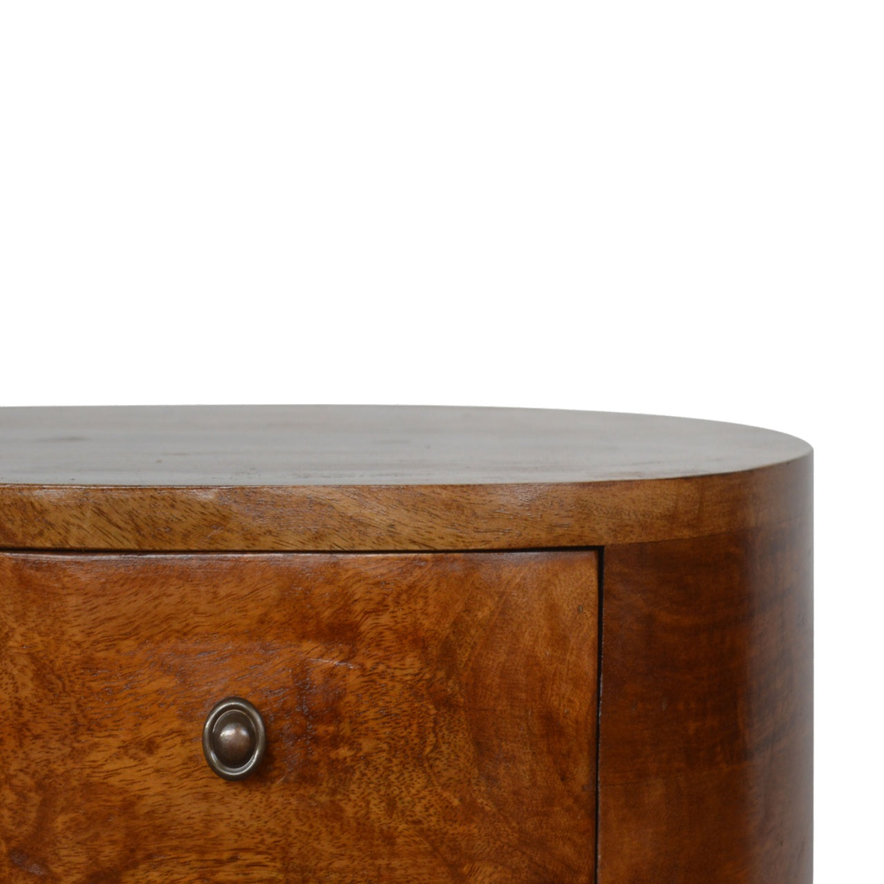 Solid Wood 2 Drawer Rounded Chestnut Bedside