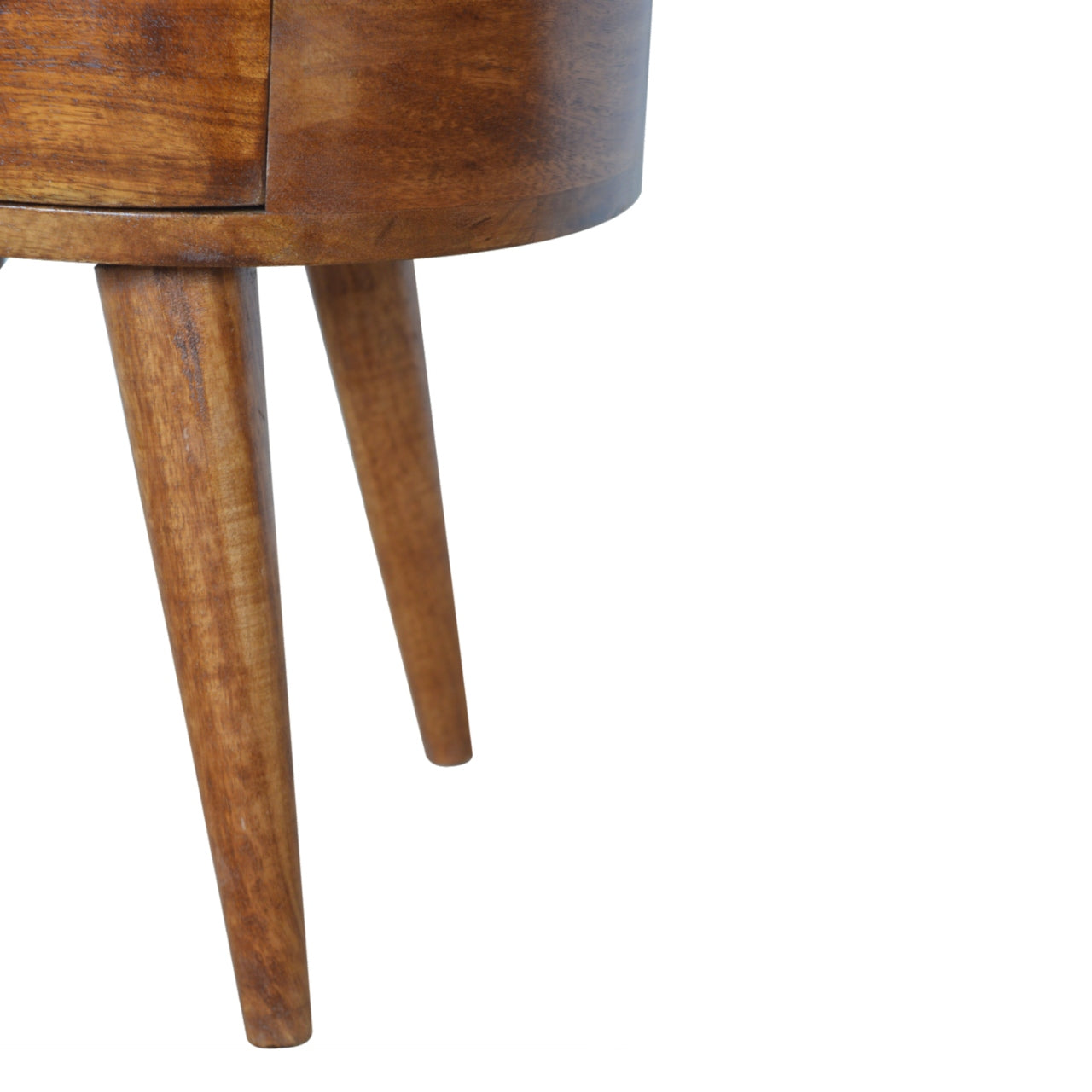 Solid Wood 2 Drawer Rounded Chestnut Bedside