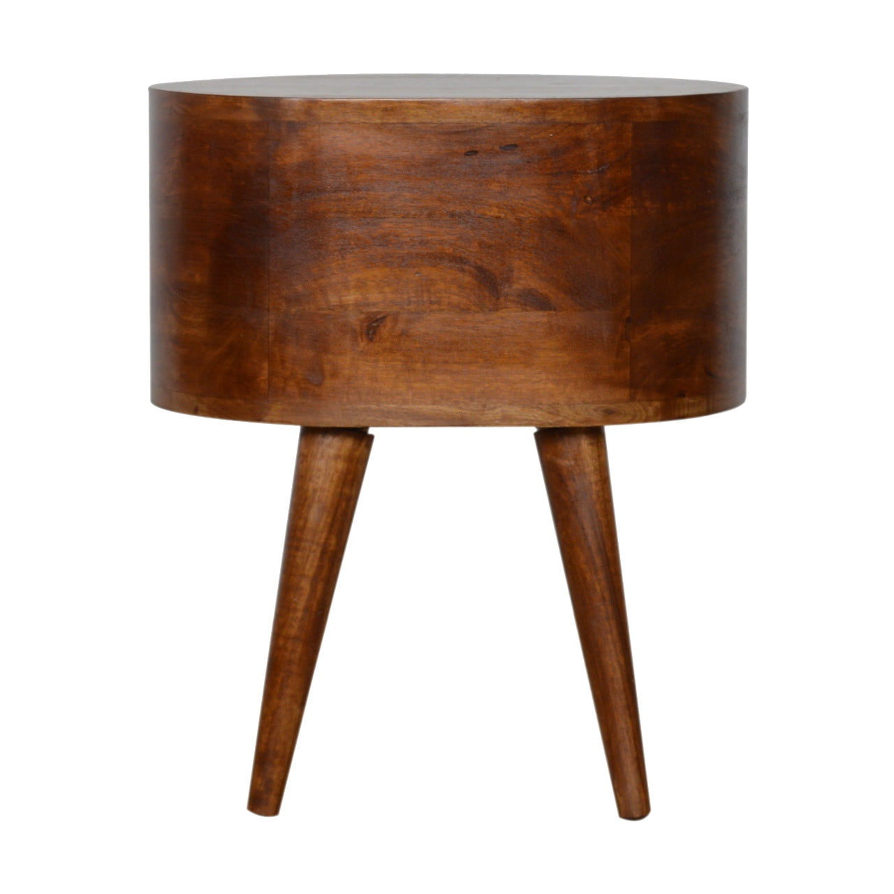 Solid Wood 2 Drawer Rounded Chestnut Bedside