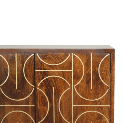 chesnut gold inlay cabinet