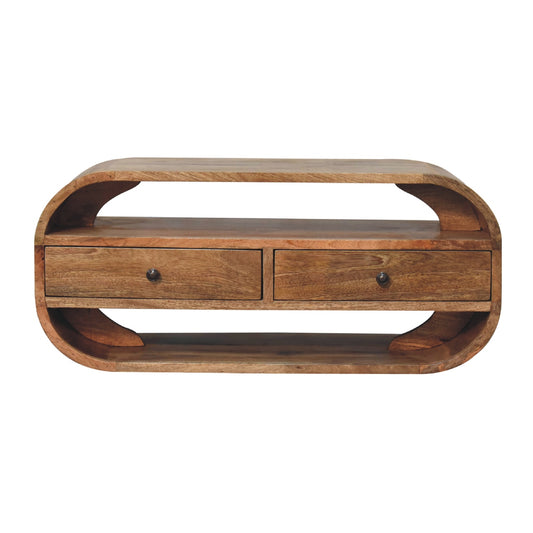 Curved Chestnut TV Stand