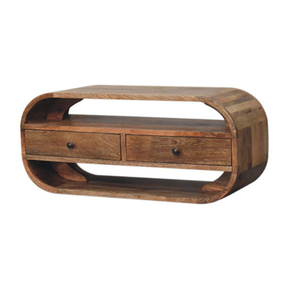 Curved Chestnut TV Stand