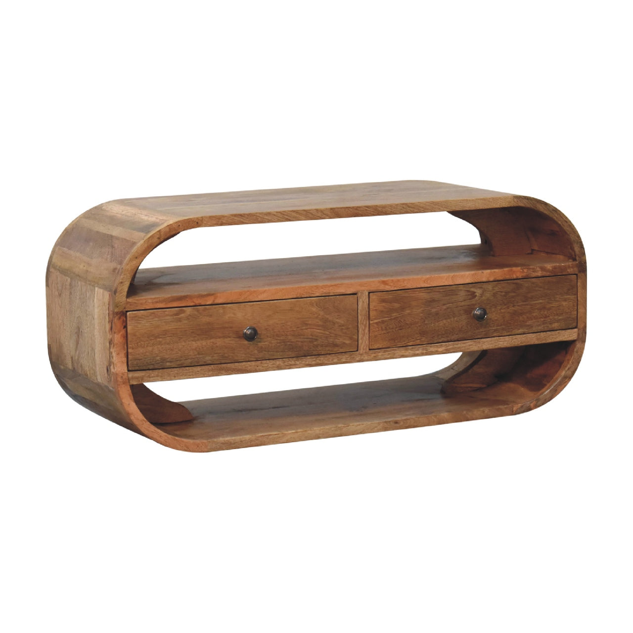 Curved Chestnut TV Stand