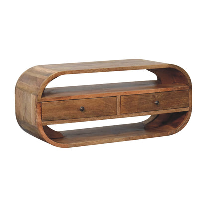 Curved Chestnut TV Stand