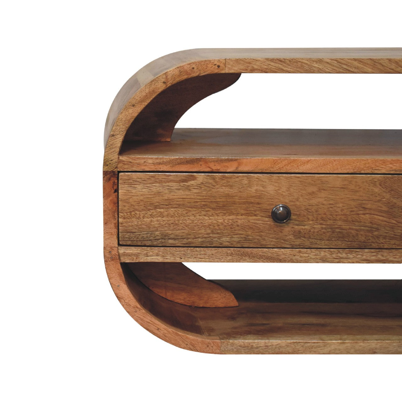 Curved Chestnut TV Stand