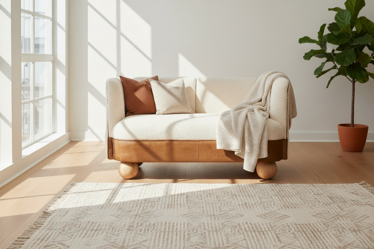 Boucle Cream Buffalo Small Sofa