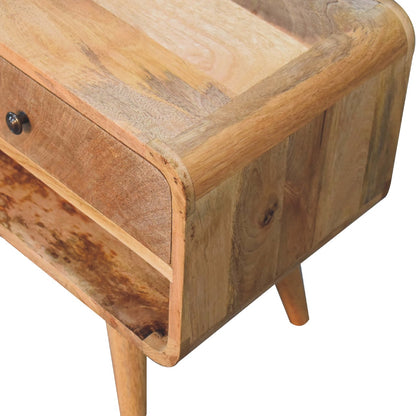 Reverse Curve Oak-ish TV Stand