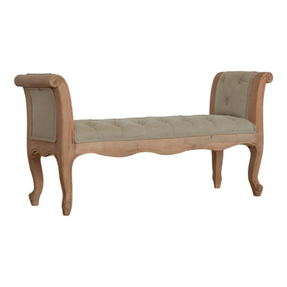 Solid Wood Carved French Style Bench