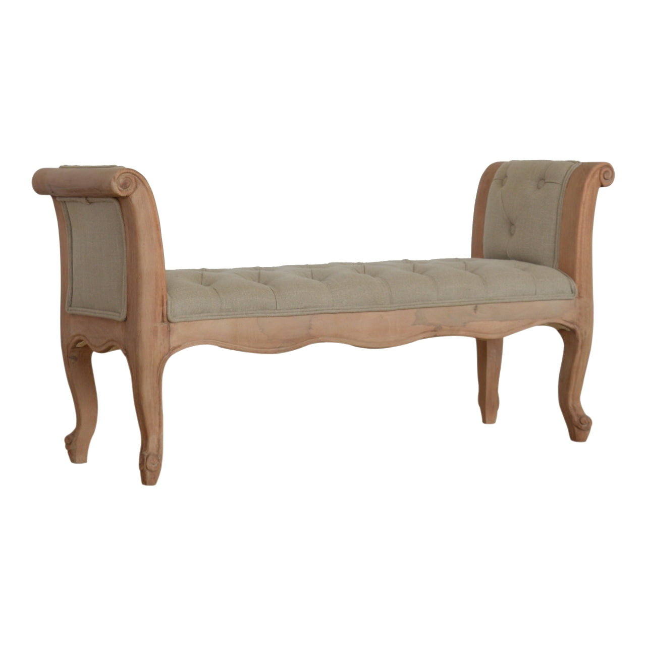 Solid Wood Carved French Style Bench