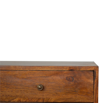 Solid Wood 3 Drawer Carved Chestnut Storage Cabinet