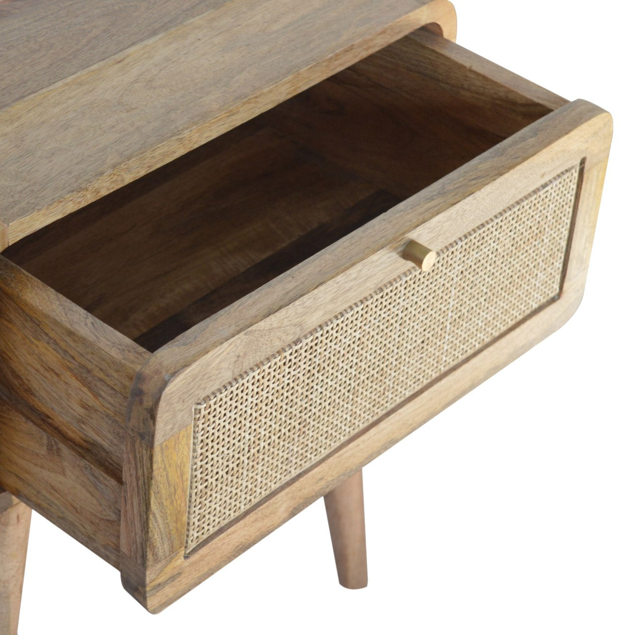Solid Wood Woven Drawer Bedside