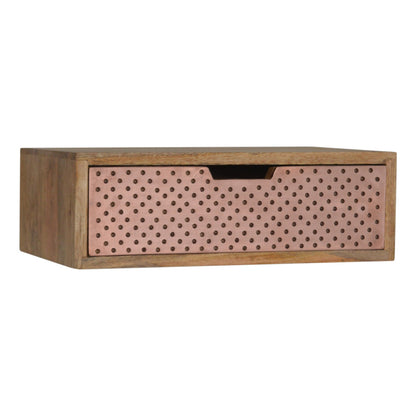 Solid Wood Wall Mounted Copper Bedside