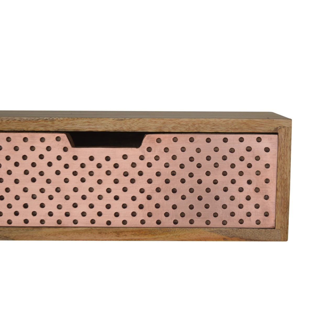 Solid Wood Wall Mounted Copper Bedside
