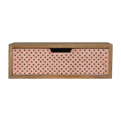 Solid Wood Wall Mounted Copper Bedside