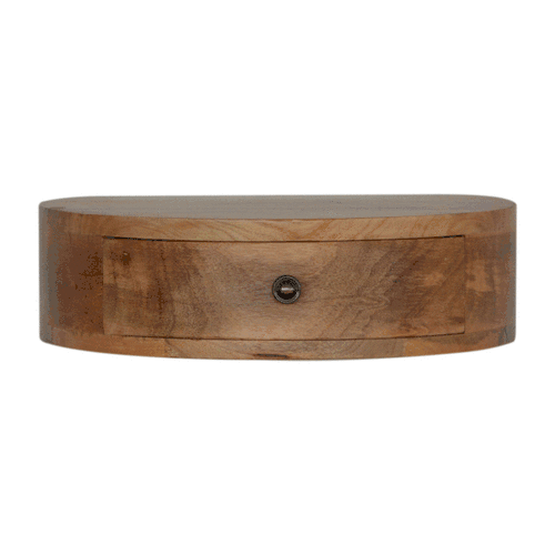 Solid Wood Wall Mounted Rounded Bedside