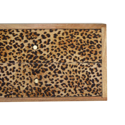 Solid Wood Wall Leopard Print Bedside