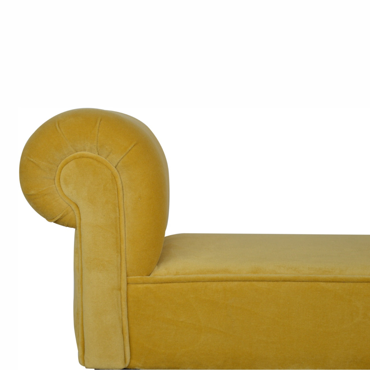 mini mustard velvet bench